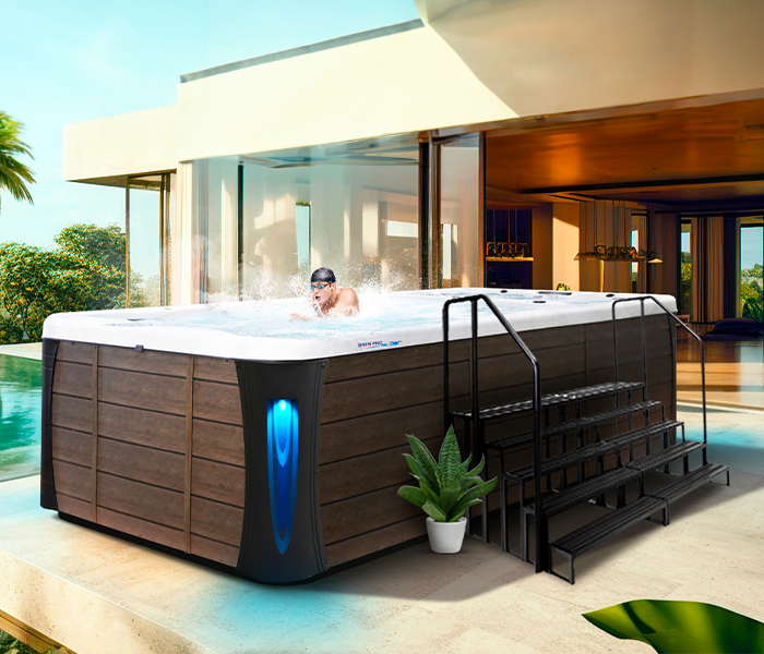 Calspas hot tub being used in a family setting - Huntsville